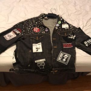 Vintage custom punk rock battle jacket with spikes
